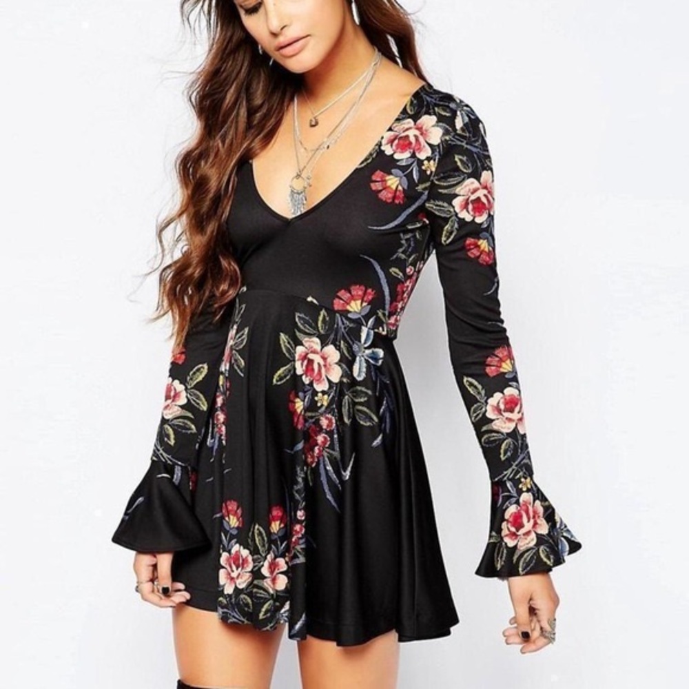Free People Date Night Printed Dress